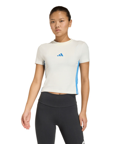 adidas Women's Essentials Slim-Fit Short-Sleeve Baby T-Shirt - White