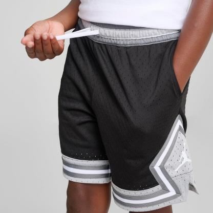 Big Kids' Jordan Dri-FIT Diamond Mesh Basketball Shorts - Black/Light Smoke Grey - view 5