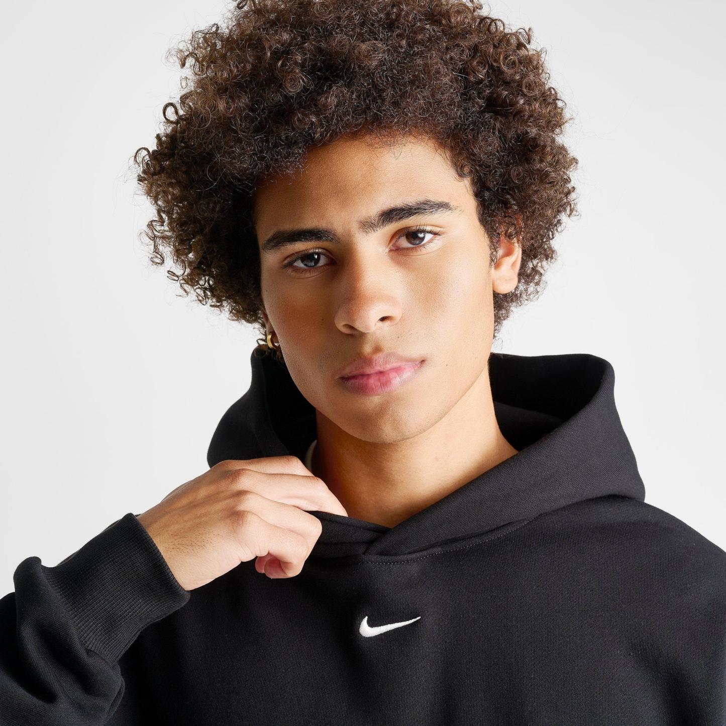 Men's Nithtke Solo Swoosh Pullover Hoodie - Total Black/Sail