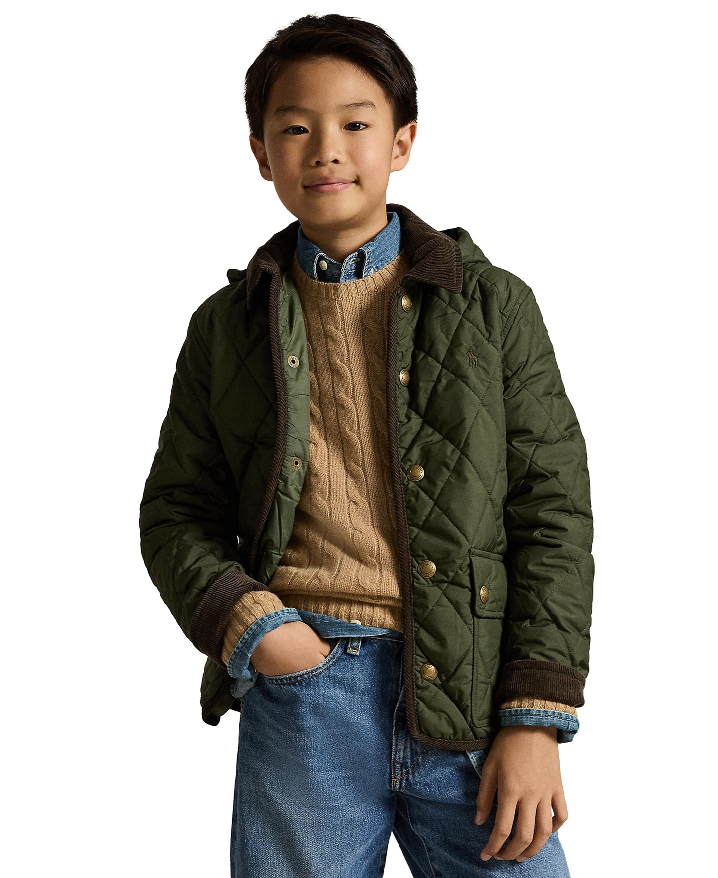 Polo Ralph Lauren Boys' 8-20 Hooded Barn Jacket - Olive