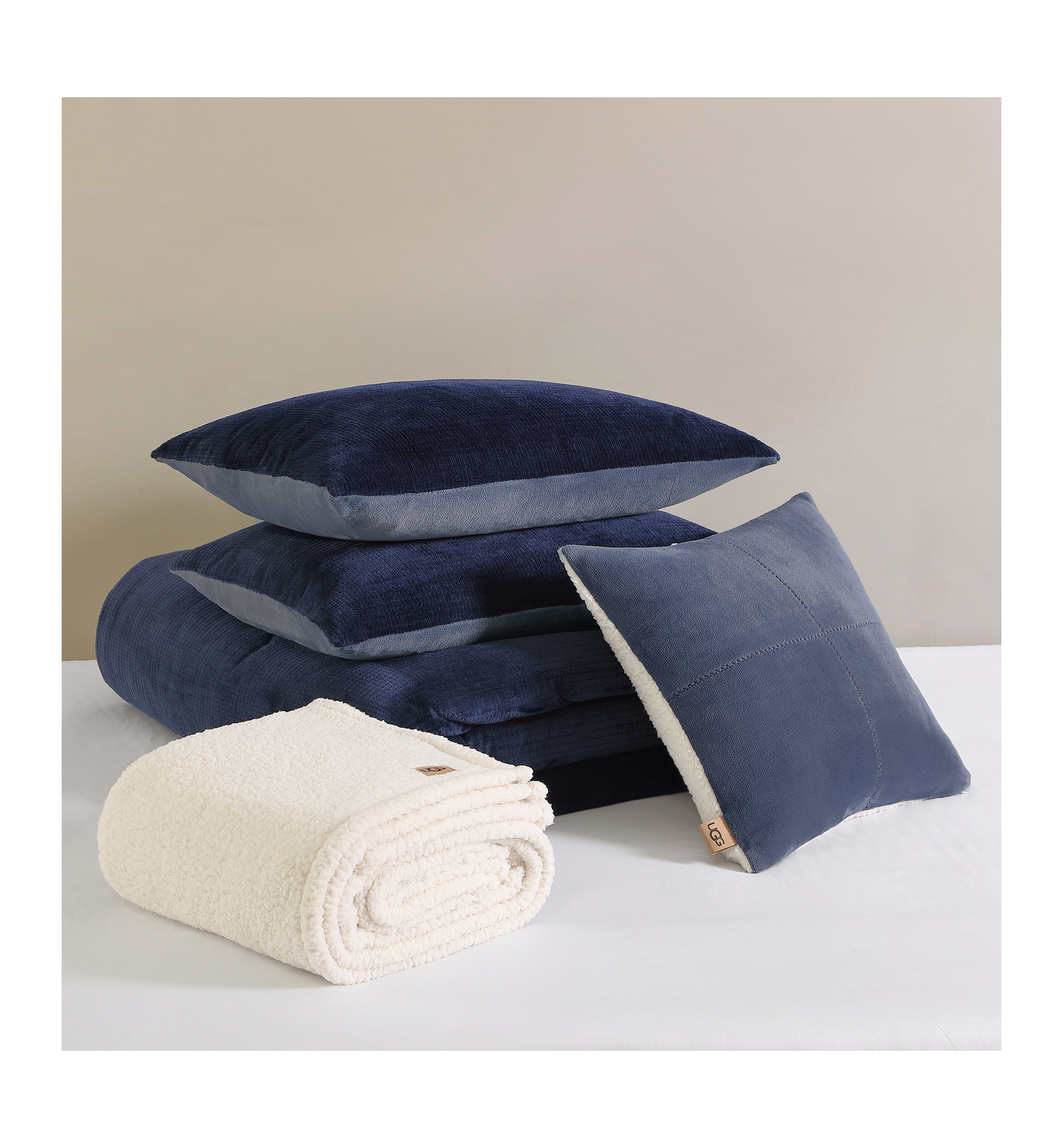 UGG® Brody Reversible Comforter Sets - Navy