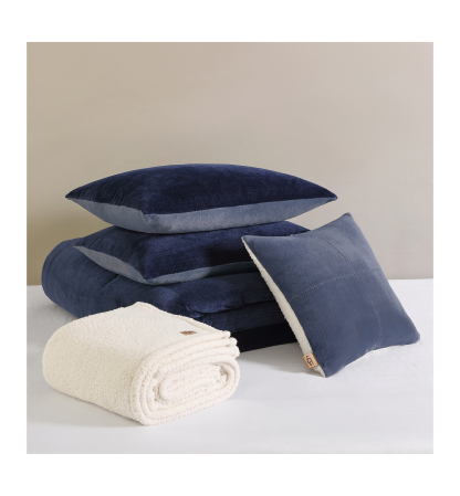 UGG® Brody Reversible Comforter Sets - Navy