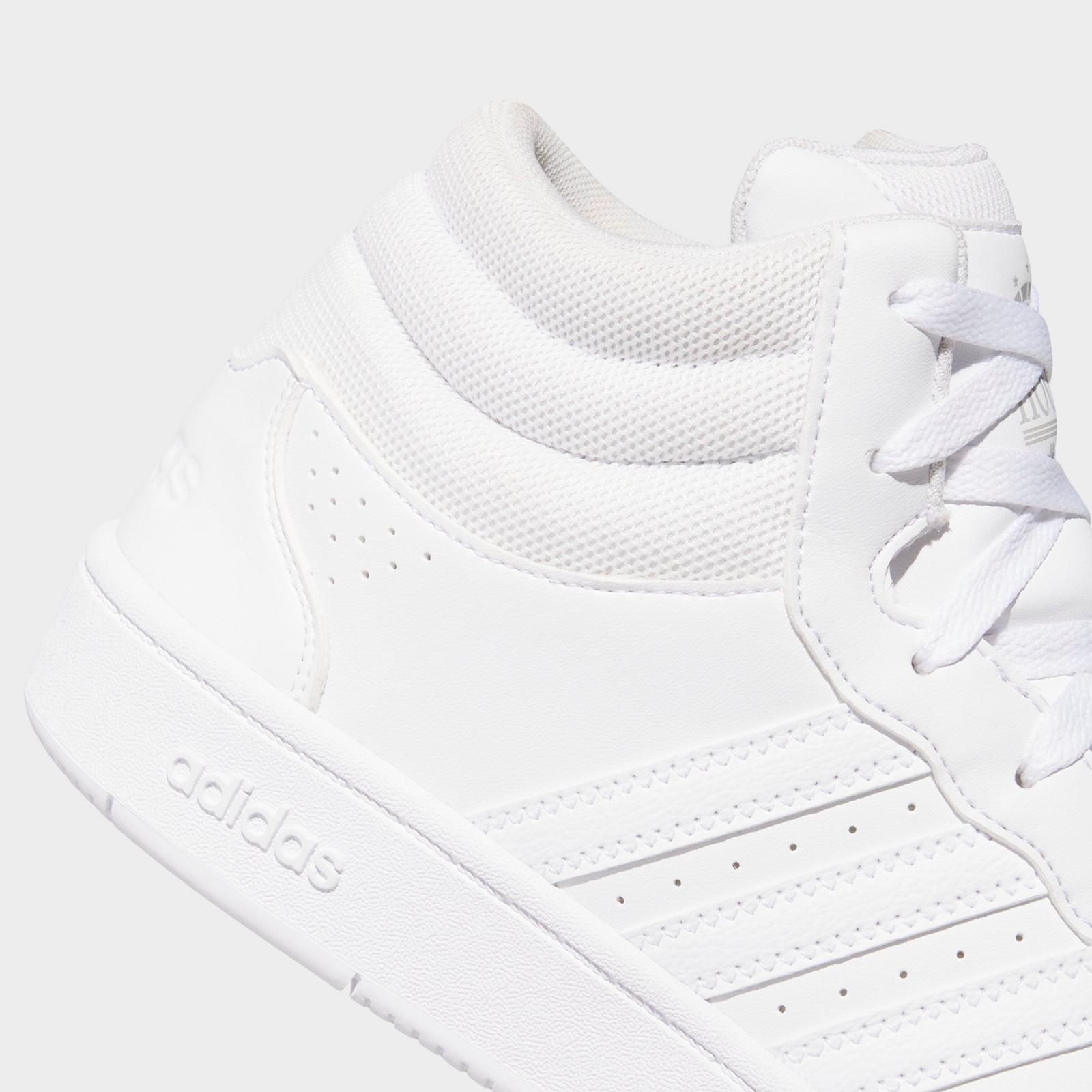 Men's adidas Hoops Classic Mid Casual Shoes - Cloud White/Cloud White/Grey - view 3