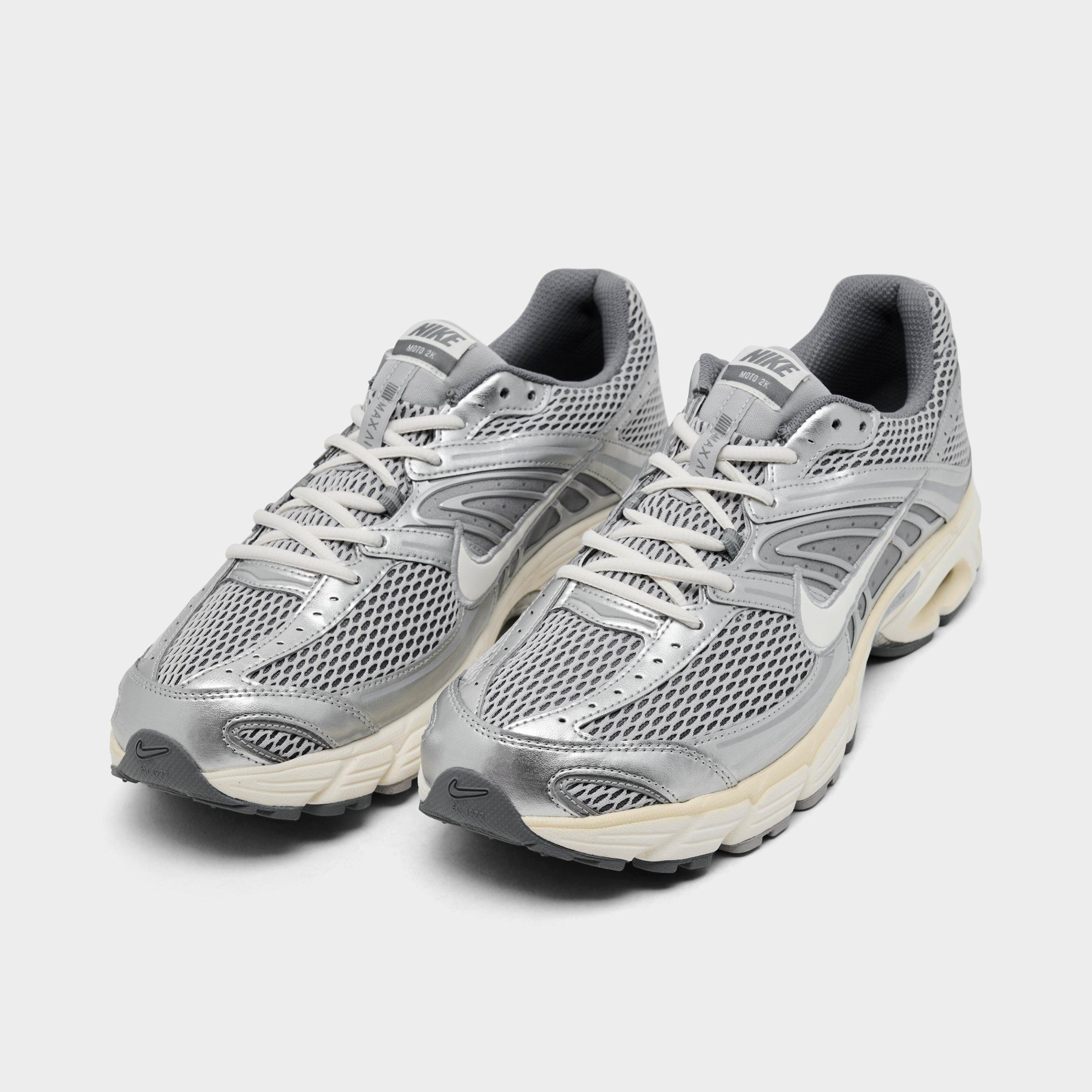 Men's Nithtke Air Max Moto 2K Casual Shoes - Light Smoke Grey/Sail/Cool Grey/Coconut Milk/Metallic Silver - Both shoes facing left