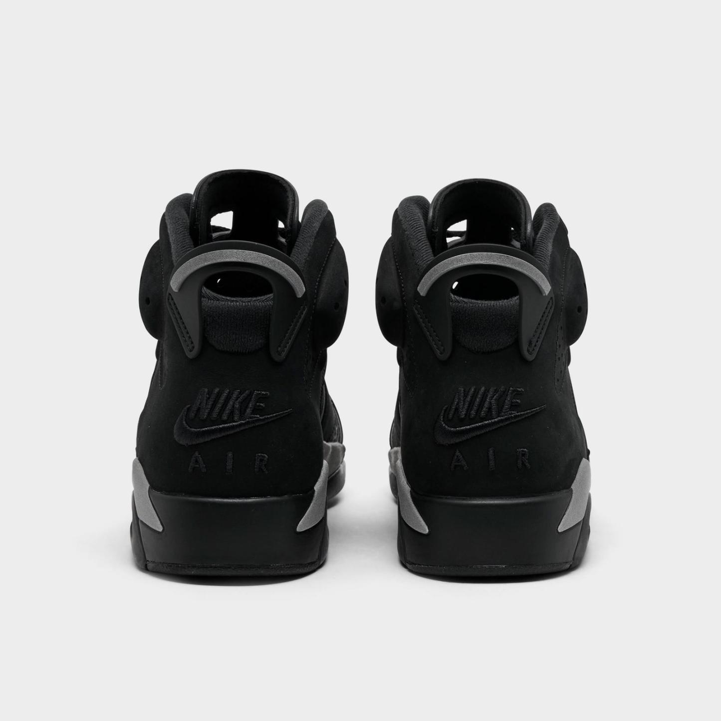 Men's Air Jordan Retro 6 Basketball Shoes - Black/Reflect Silver/Black - Left shoe facing left. Outside of the shoe. - view 4