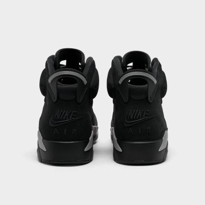 Men's Air Jordan Retro 6 Basketball Shoes - Black/Reflect Silver/Black - Left shoe facing left. Outside of the shoe. - view 4