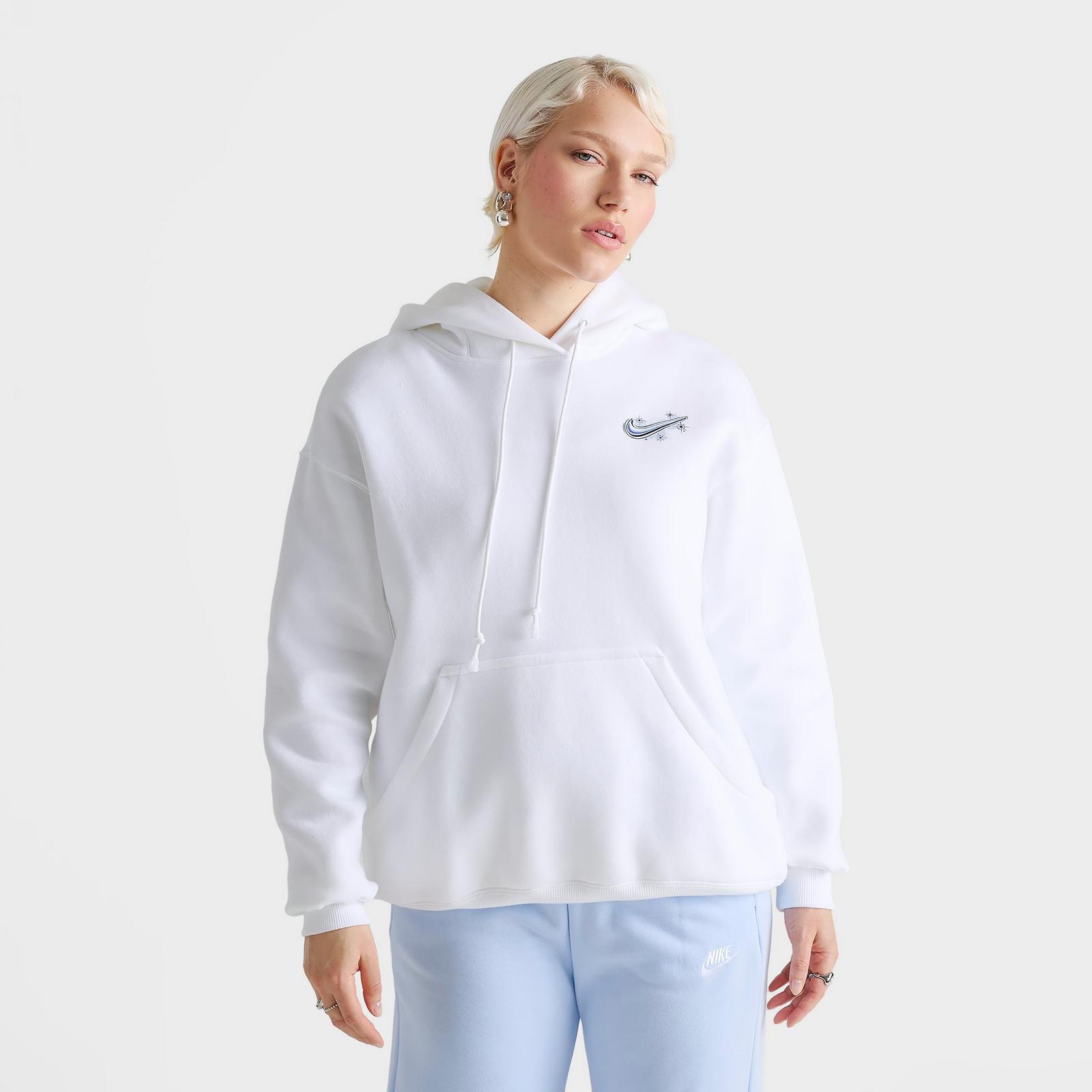 Women's Nike Sportswear Phoenix Fleece Airbrushed Oversized Pullover Hoodie - White/Lapis