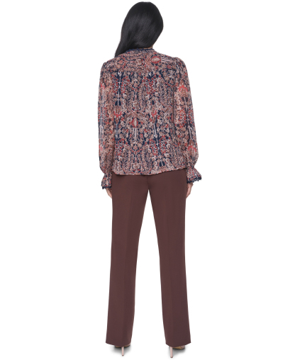 Tommy Hilfiger Women's Lace Long-Sleeve Blouse - Midnight/ Khaki