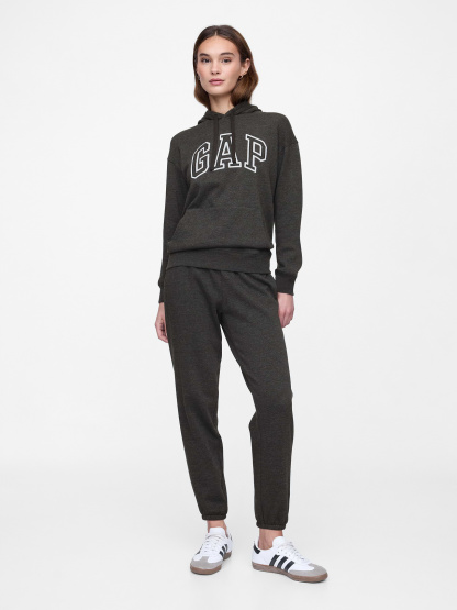 Relaxed Gap Logo Hoodie - charcoal heather gray