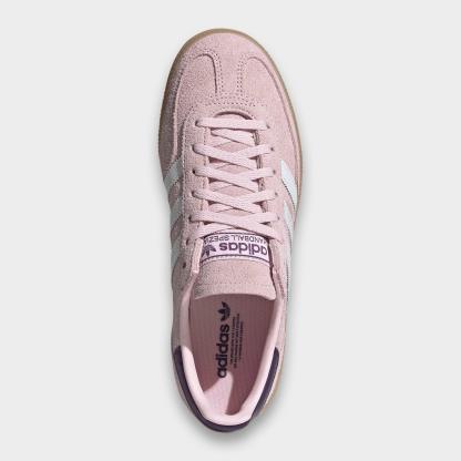 Women's adidas Originals Handball Spezial Casual Shoes - Part 1 - Clear Pink/Cloud White/Violet - Top view