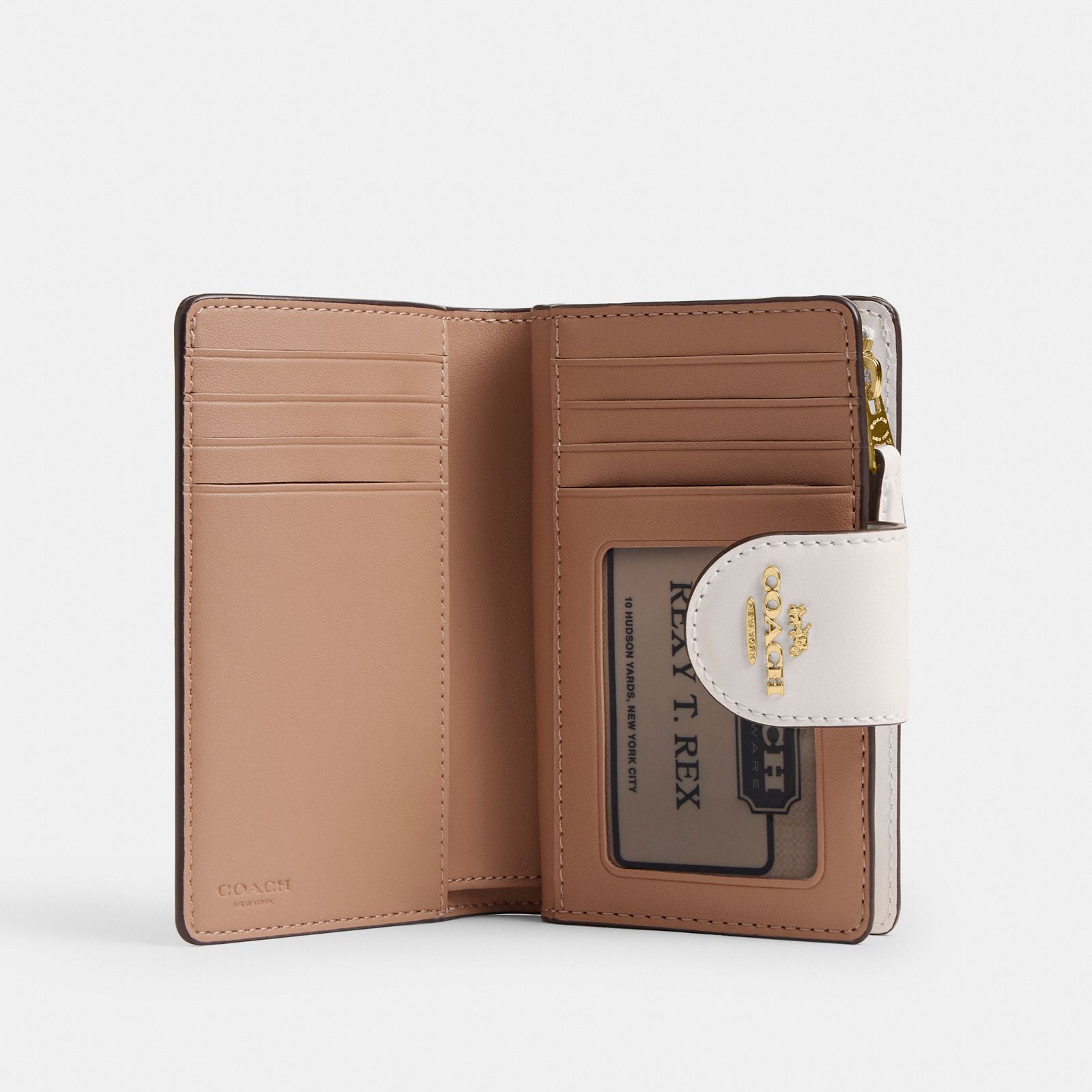 Medium Corner Zip Wallet With Floral Print - Gold/Chalk Multi - view 3
