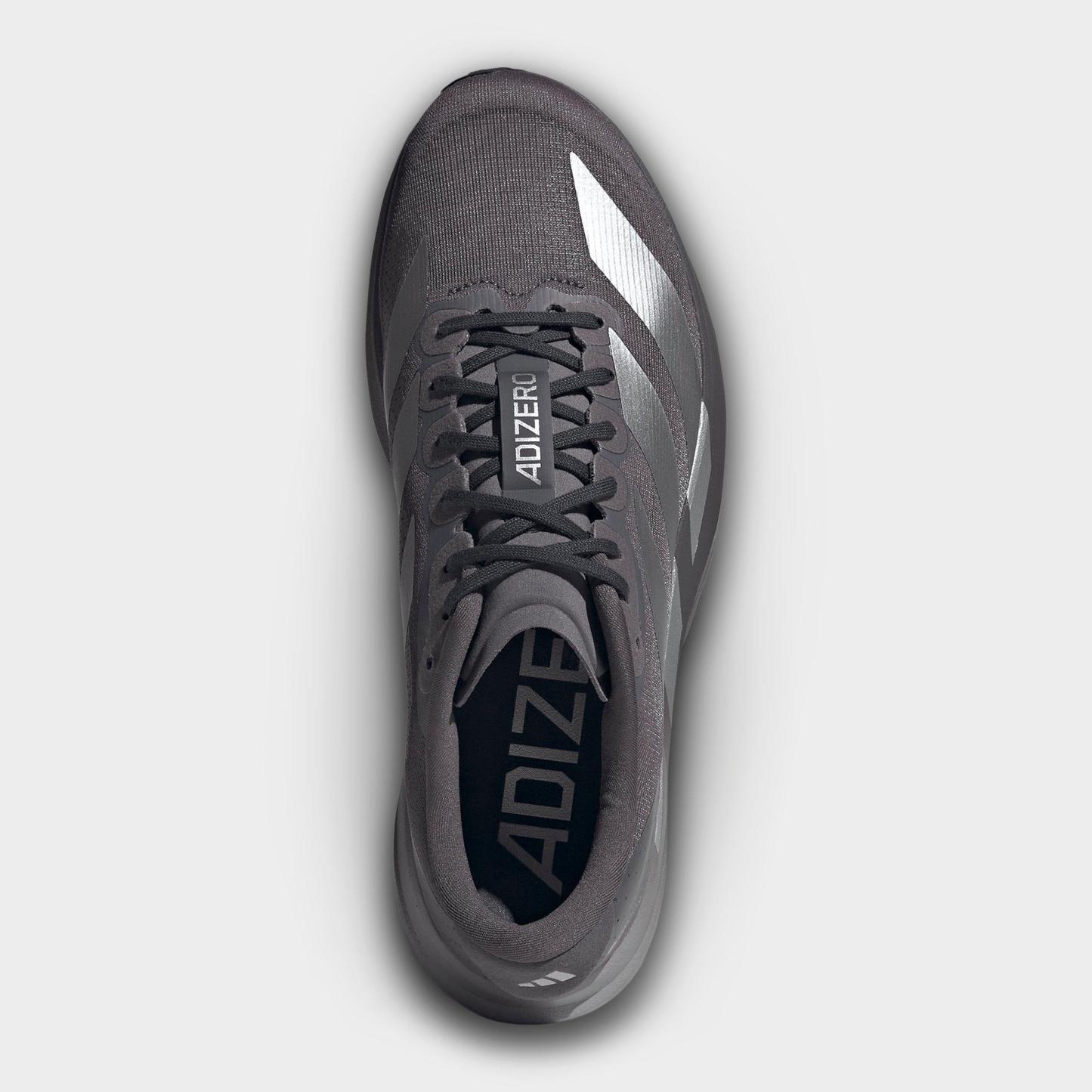 Men's adidas Adizero EVO SL Running Shoes - Part 1 - Grey Strata/Silver Metallic/Light Granite - Top view