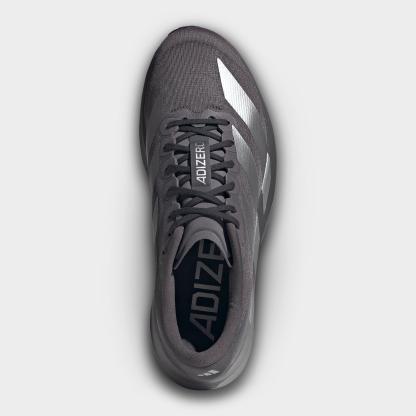 Men's adidas Adizero EVO SL Running Shoes - Part 1 - Grey Strata/Silver Metallic/Light Granite - Top view