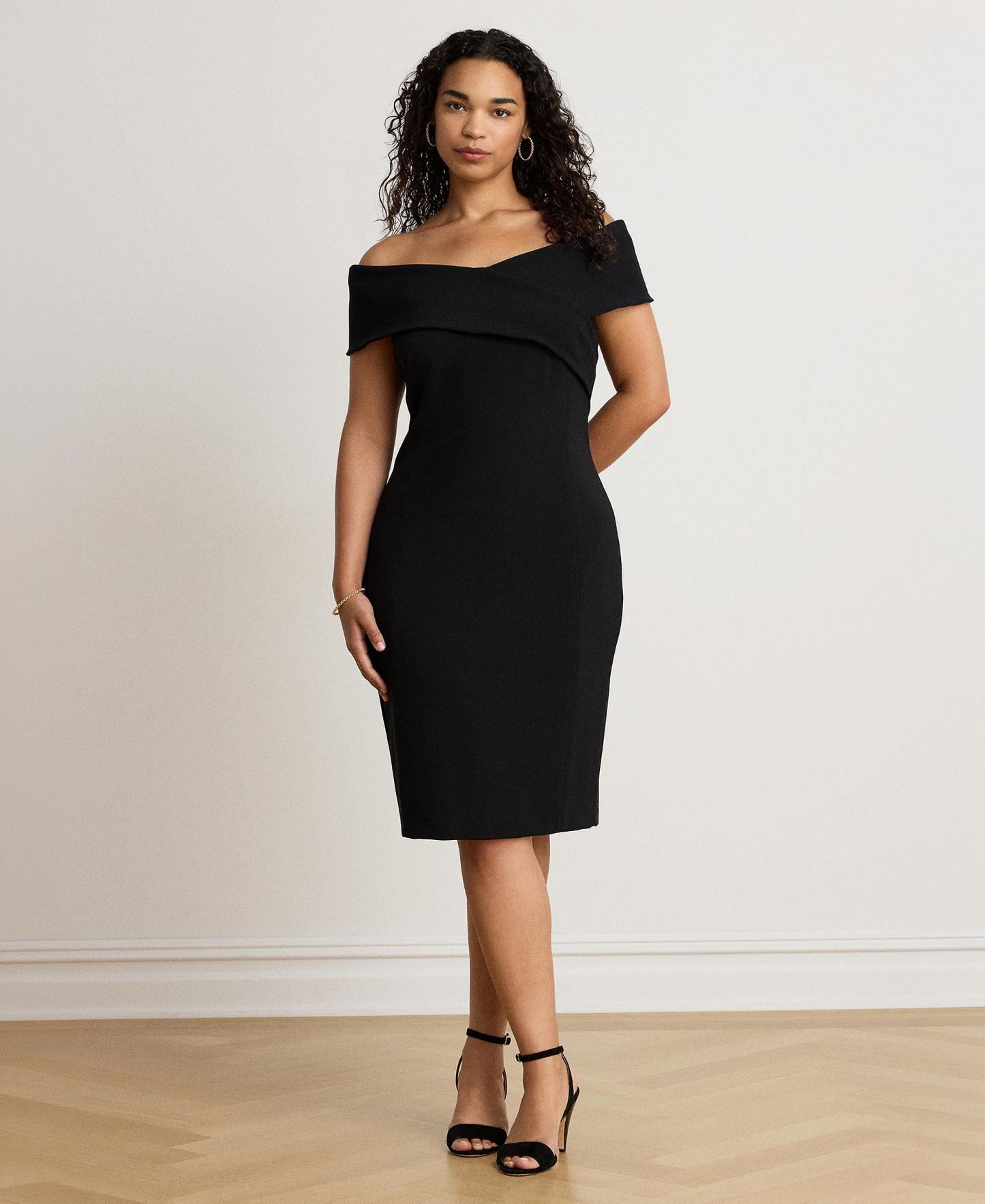 Lauren Ralph Lauren Women's Faille Off-the-Shoulder Cocktail Dress - Black
