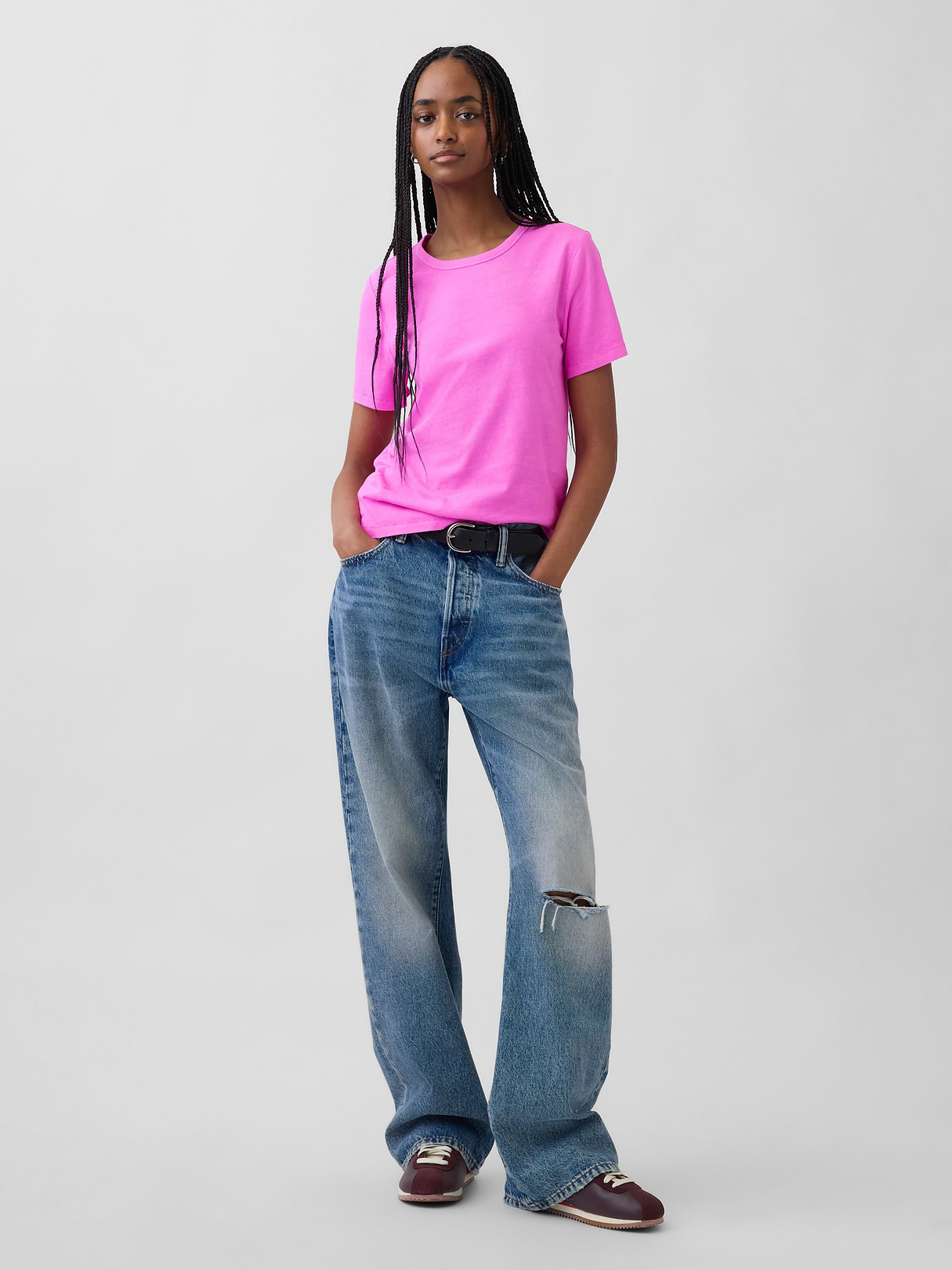 Organic Cotton VintageSoft T-Shirt - Neon pink glow