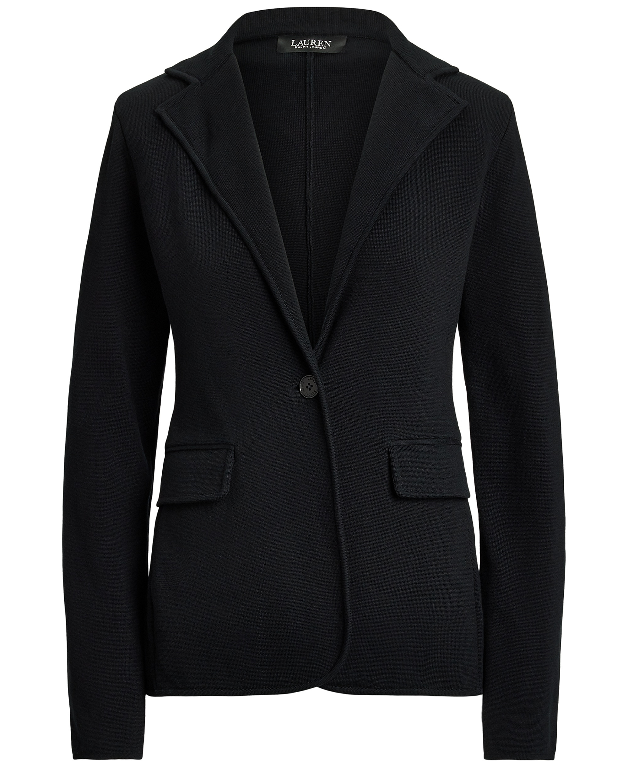 Lauren Ralph Lauren Women's Cotton-Blend Sweater Blazer - Black