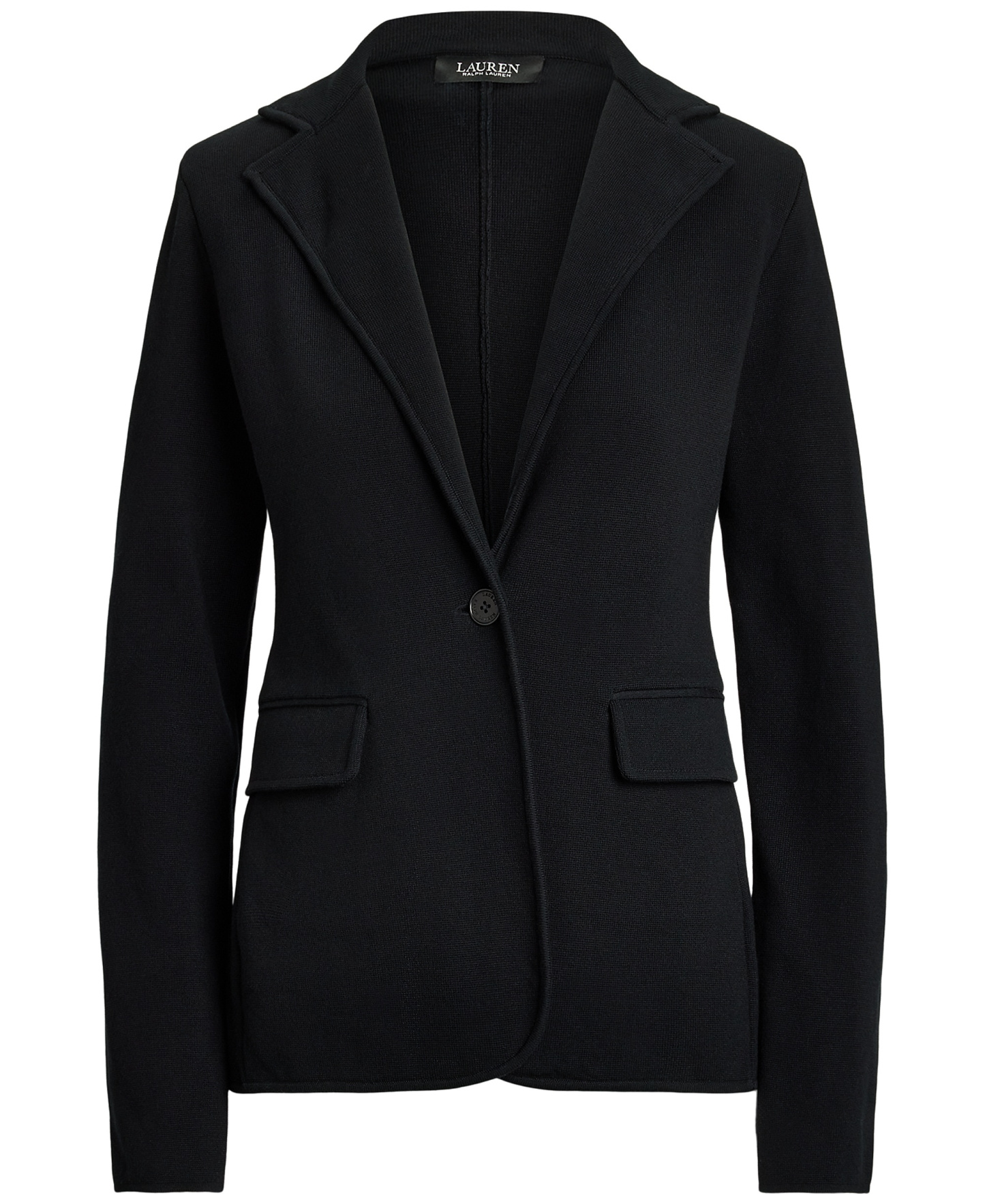 Lauren Ralph Lauren Women's Cotton-Blend Sweater Blazer - Black