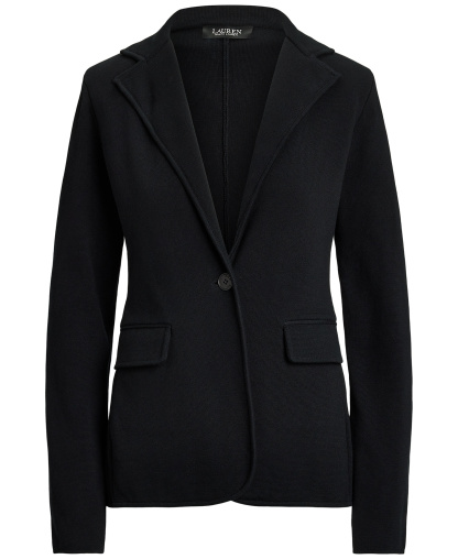 Lauren Ralph Lauren Women's Cotton-Blend Sweater Blazer - Black