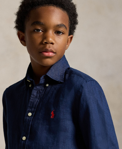 Polo Ralph Lauren Boys' 8-20 Linen Shirt - Newport Navy