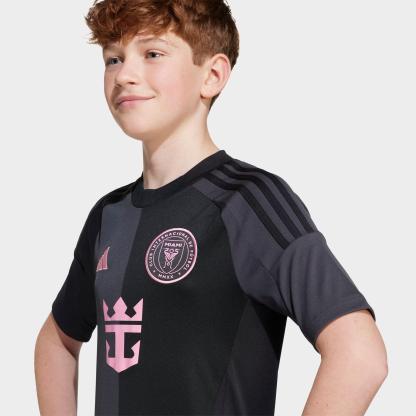 Big Kids' adidas Inter Miami CF 25-26 Away Soccer Jersey - Black