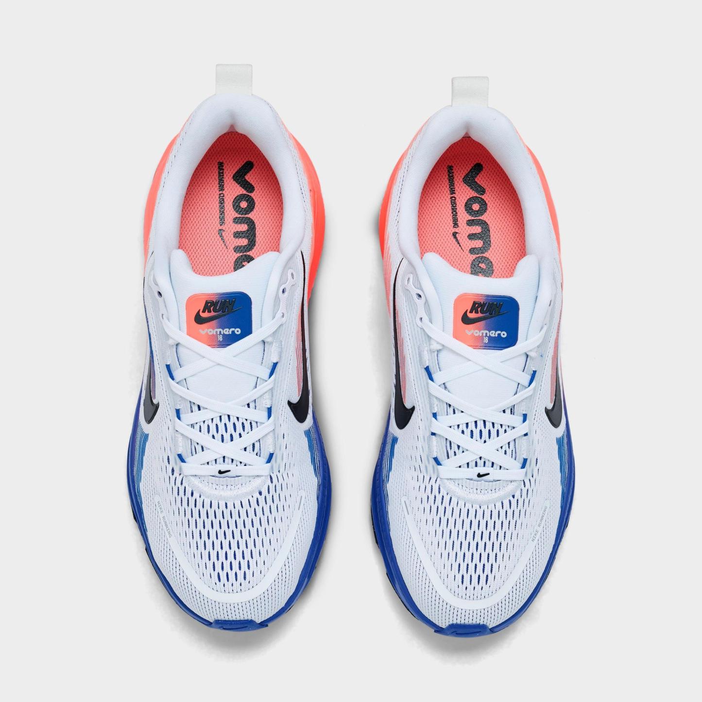 Big Kids' Nithtke Vomero 18 Running Shoes - Part 1 - White/Racer Blue/Atomic Pink/Black - Top view