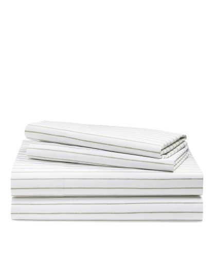 Lauren Ralph Lauren Spencer Stripe Sheet Set, Queen - Sage