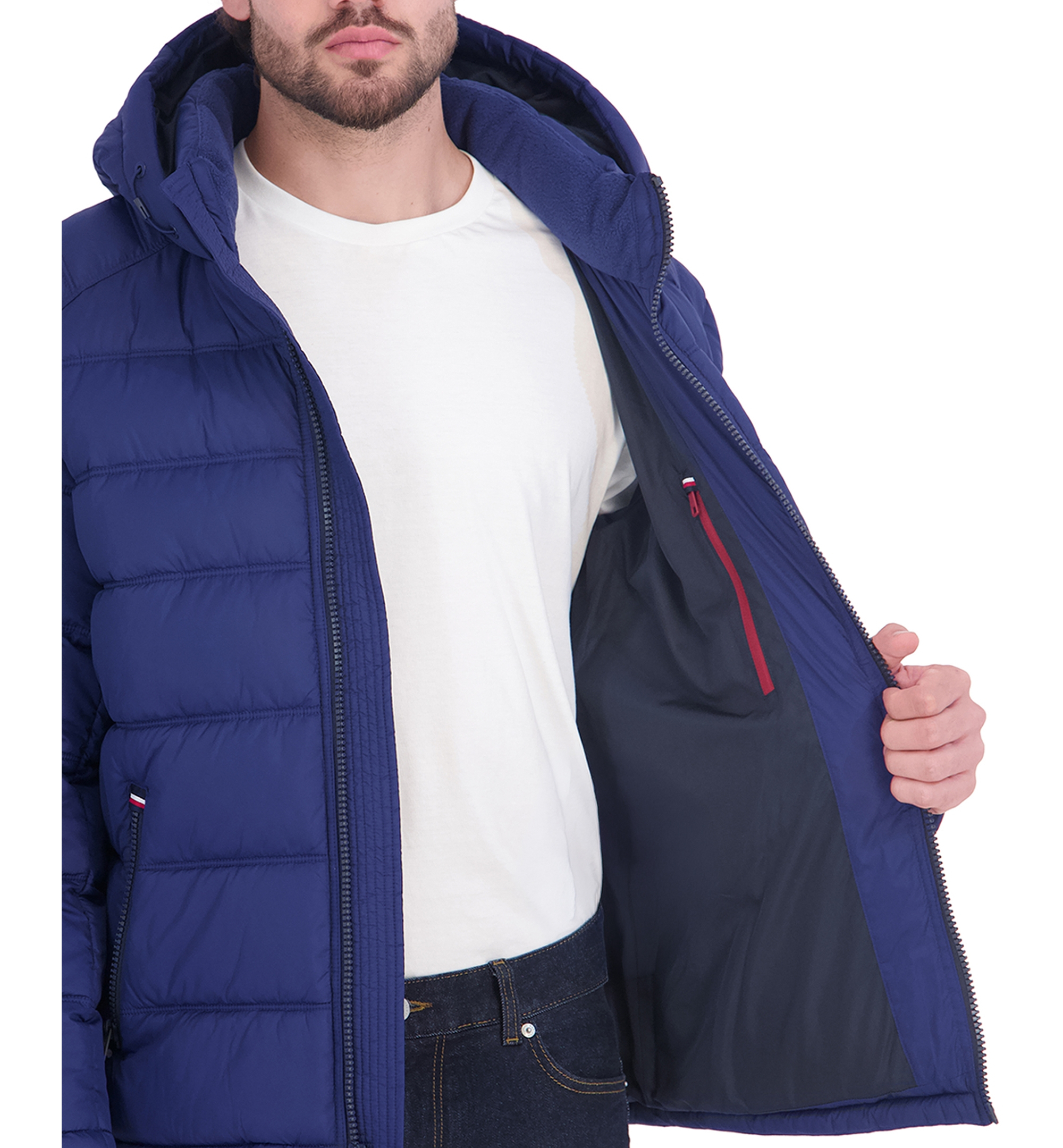 Tommy Hilfiger Men's Hooded Puffer Jacket - Royal Blue