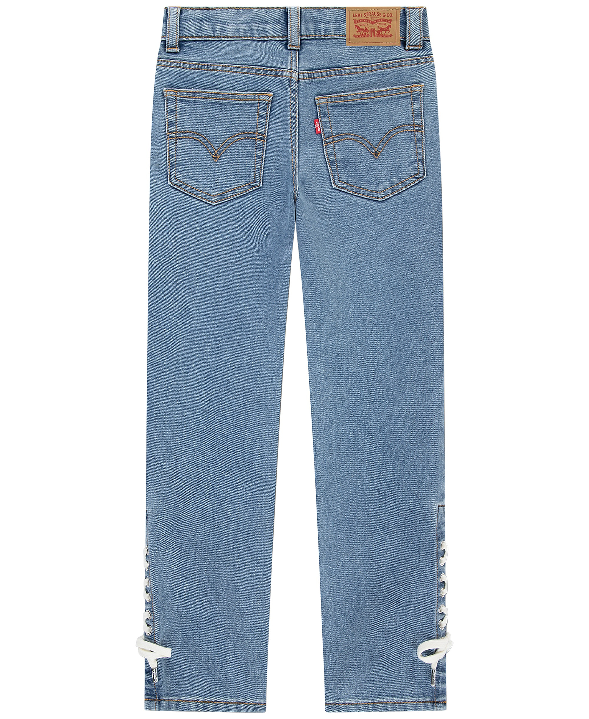 Levi's Girls' 7-16 Lace Up High-Rise Straight Jeans - Good Grades
