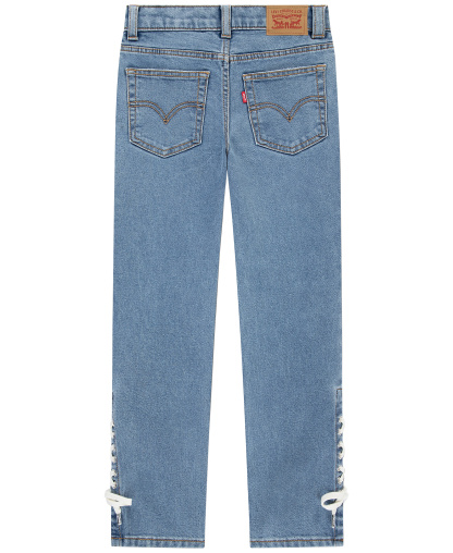 Levi's Girls' 7-16 Lace Up High-Rise Straight Jeans - Good Grades