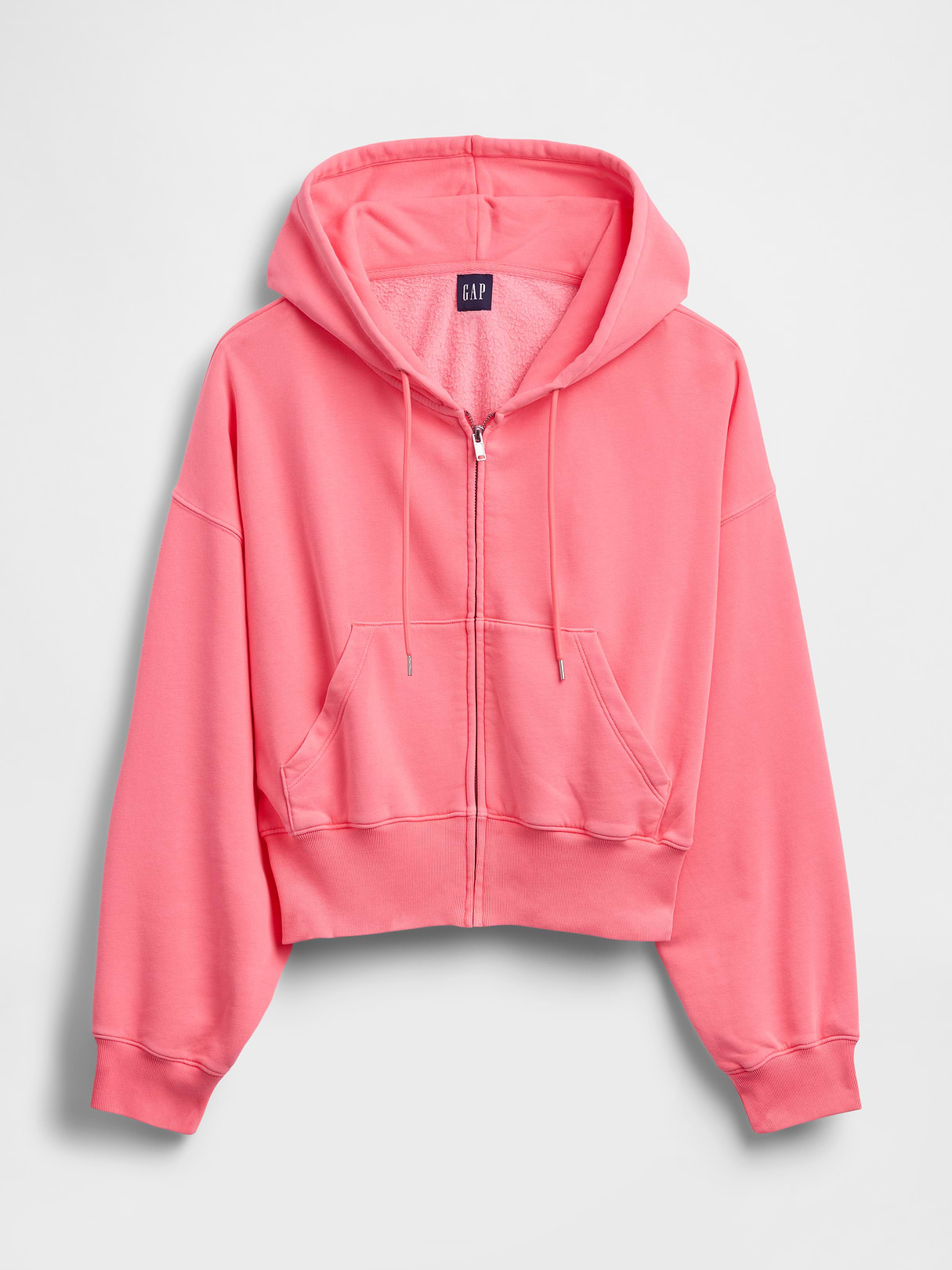 VintageSoft Wedge Zip Hoodie - Sassy pink