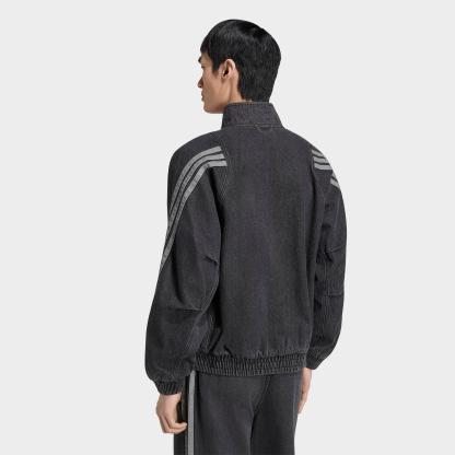 Men's adidas Stadium Loose Fit Denim Track Jacket - Black