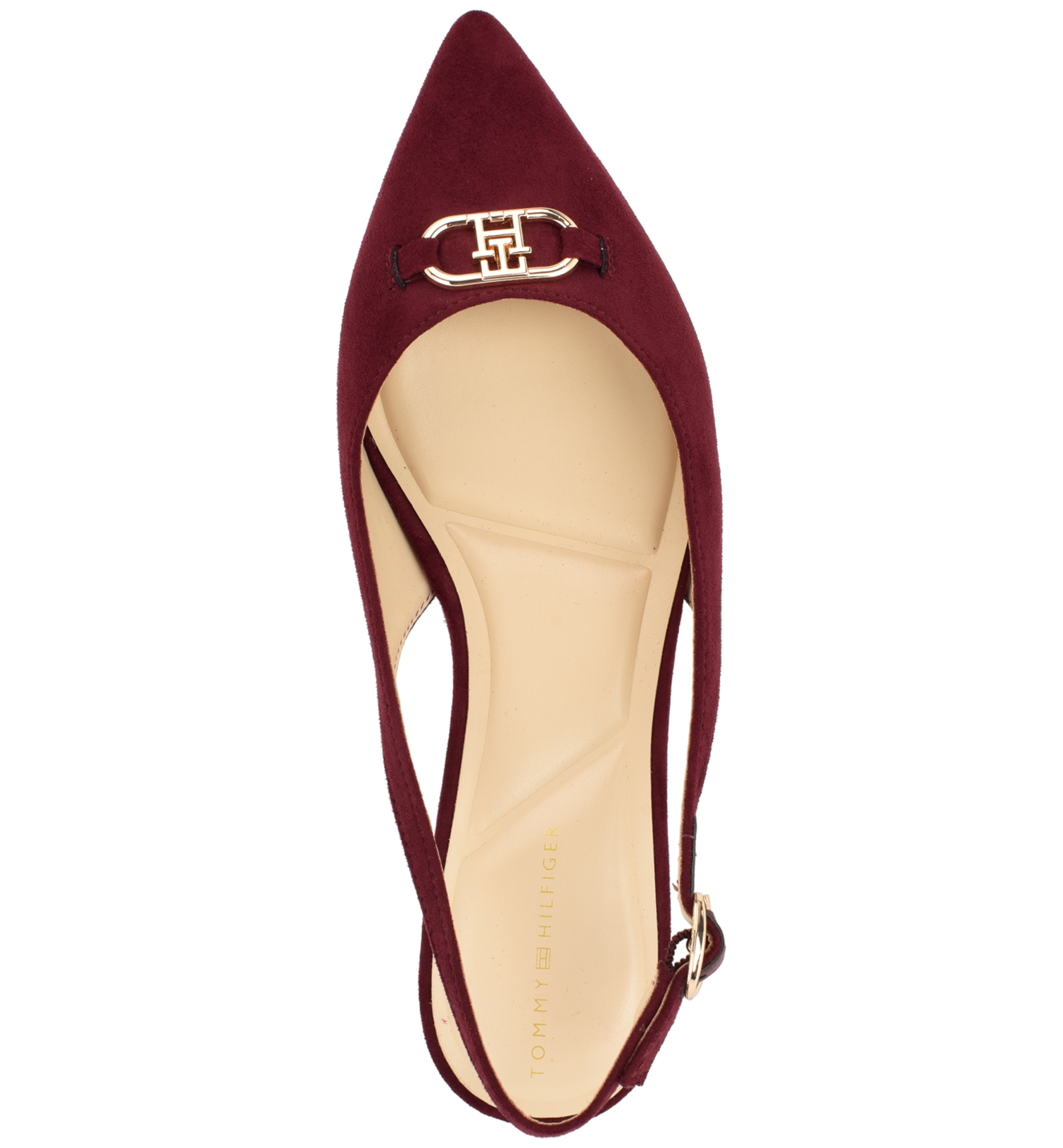 Tommy Hilfiger Women's Vesly Pointed Toe Slingback Dress Flats - Dark Red