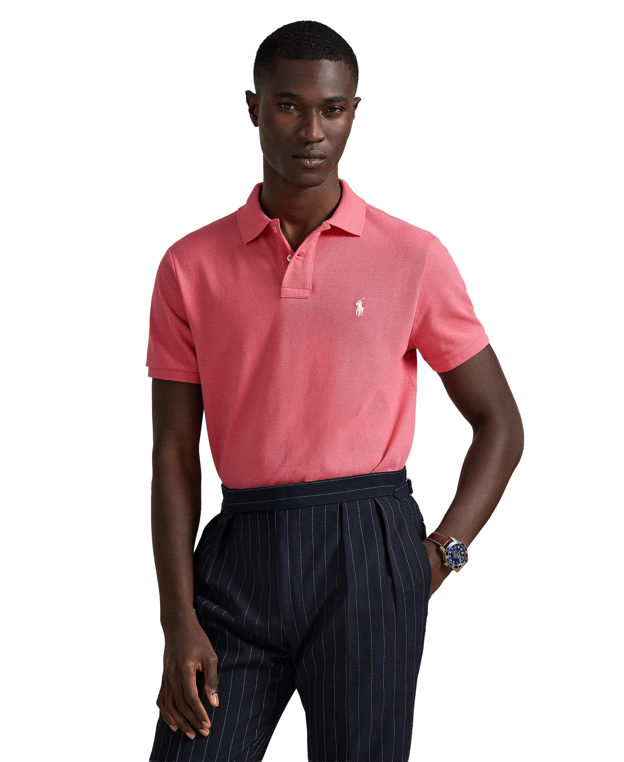 Polo Ralph Lauren Men's Custom Slim-Fit Mesh Polo Shirt - Hot Pink