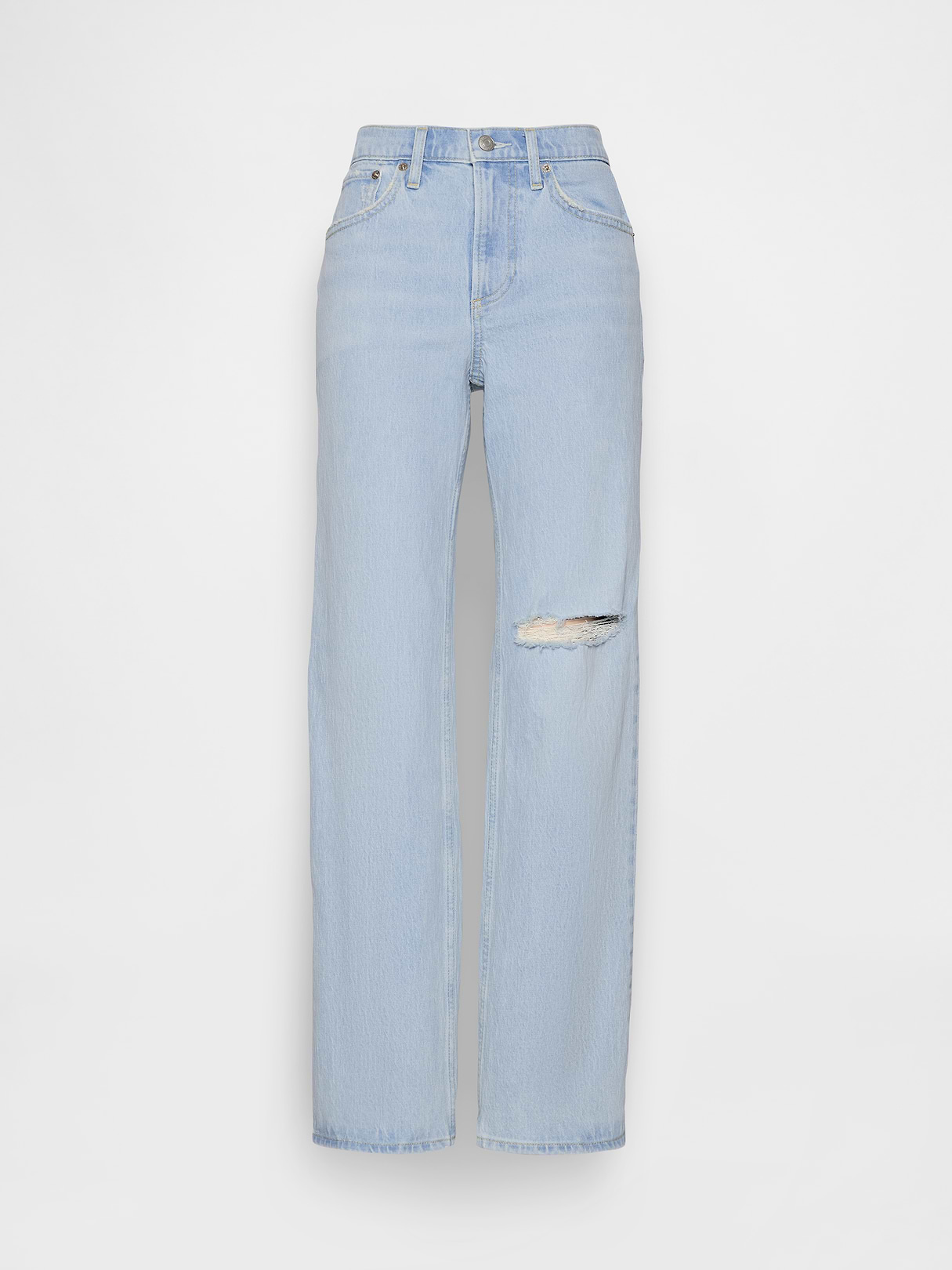 Mid Rise Relaxed Straight Jeans - Light wash