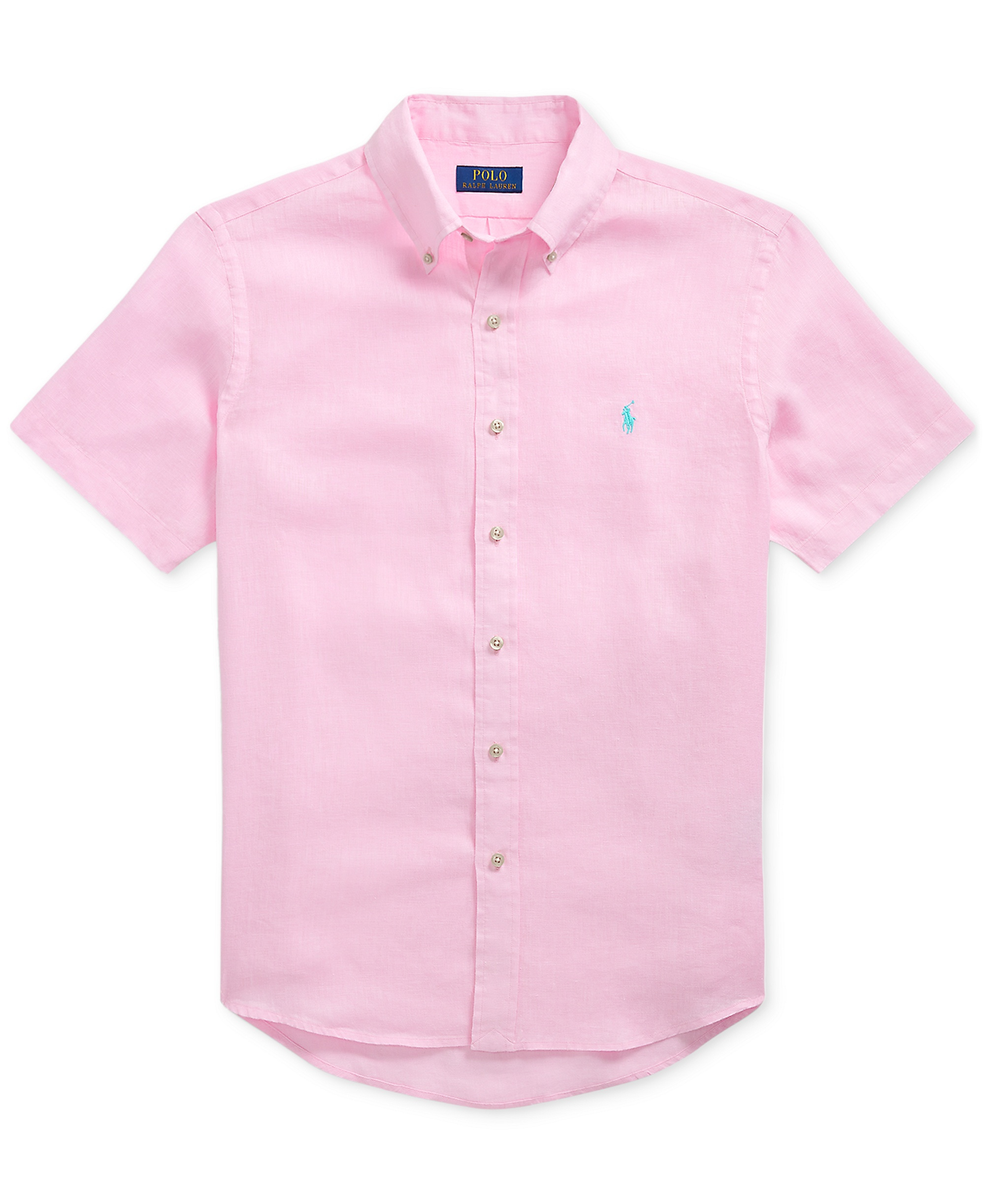 Polo Ralph Lauren Men's Short-Sleeve Linen Button-Up Shirt - Carmel Pink
