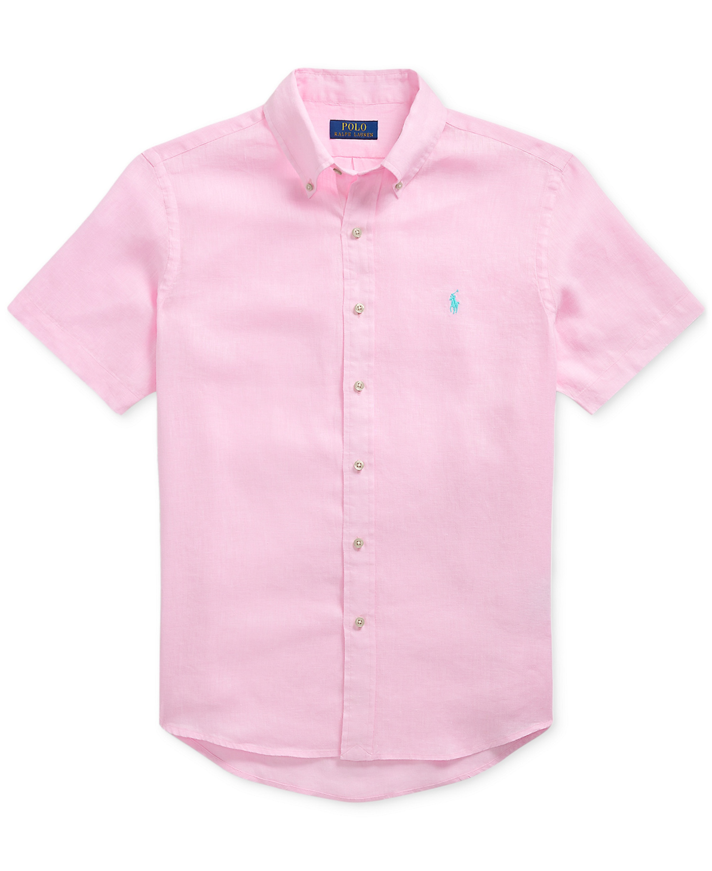 Polo Ralph Lauren Men's Short-Sleeve Linen Button-Up Shirt - Carmel Pink