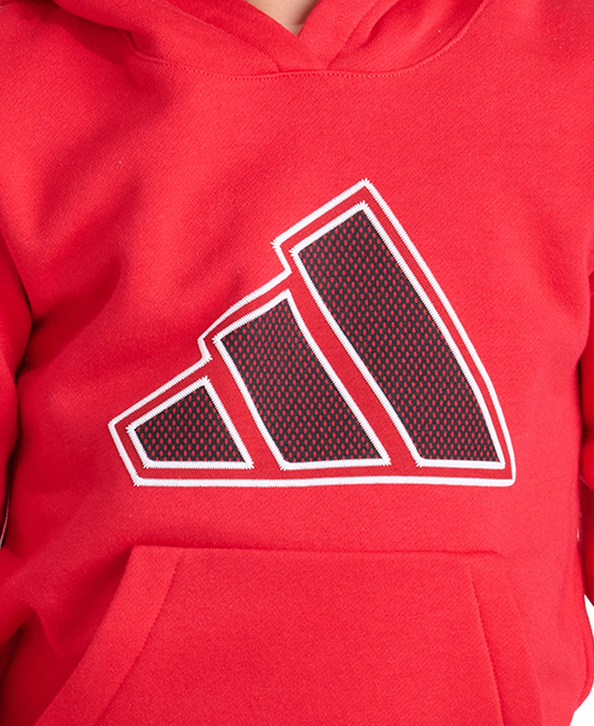 adidas Boys' 2T-7 Long-Sleeve Graphic Sweatshirt and Jogger, 2-Piece Set - Pure Ruby
