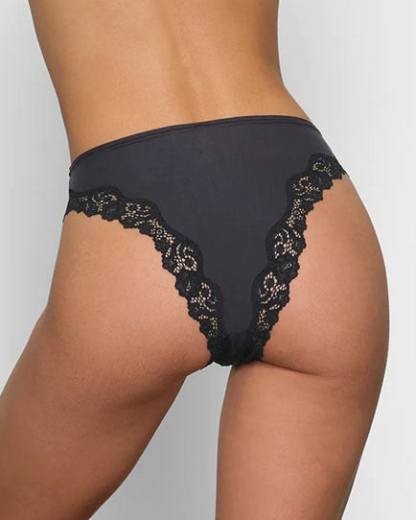 FITS EVERYBODY LACE TANGA - ONYX