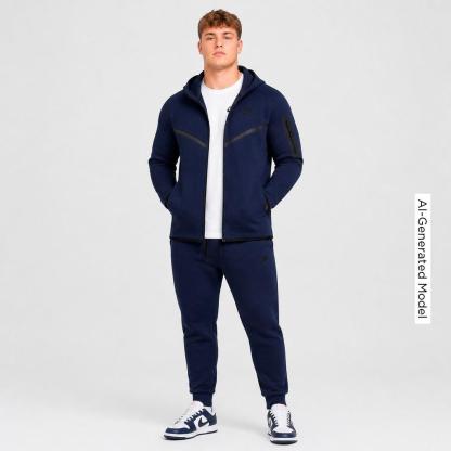 Men's Nithtke Tech Fleece Windrunner Full-Zip Hoodie - Part 3 - Obsidian/Black