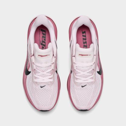 Women's Nithtke Pegasus 42 Running Shoes - Part 2 - Pearl Pink/Black/Peony/Team Crimson - Top view