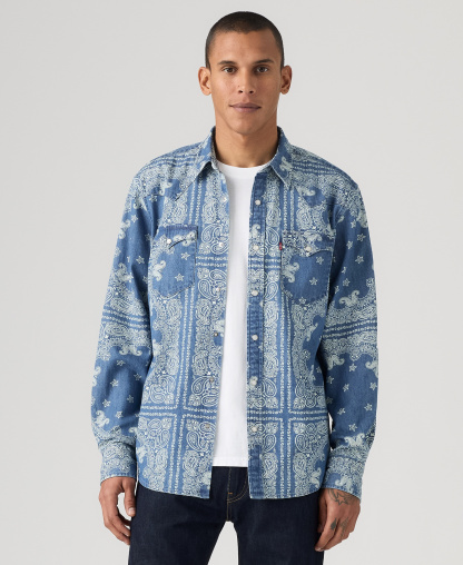 Levi's Men's Classic-Fit Western Shirt - Ensign Blue