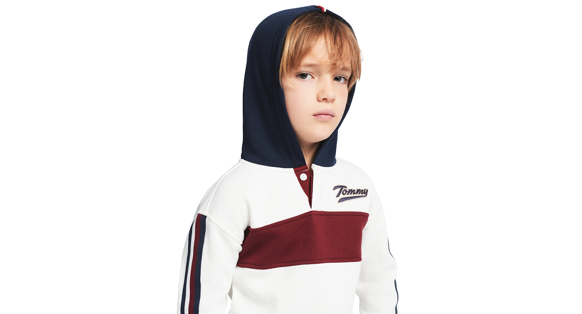 Tommy Hilfiger Toddler Boys' 2T-5T Hoodie and Denim Pants, 2-Piece Set - Vanilla/Navy