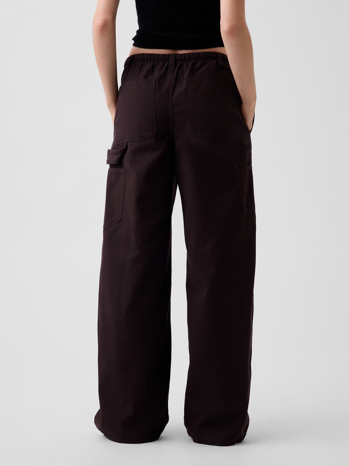 Canvas Easy Baggy Barrel Cargo Pants - Terra brown