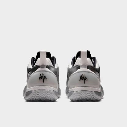 Girls' Big Kids' Nithtke A'Two A'ja Wilson Basketball Shoes - Summit White/Metallic Silver/Black - Back view