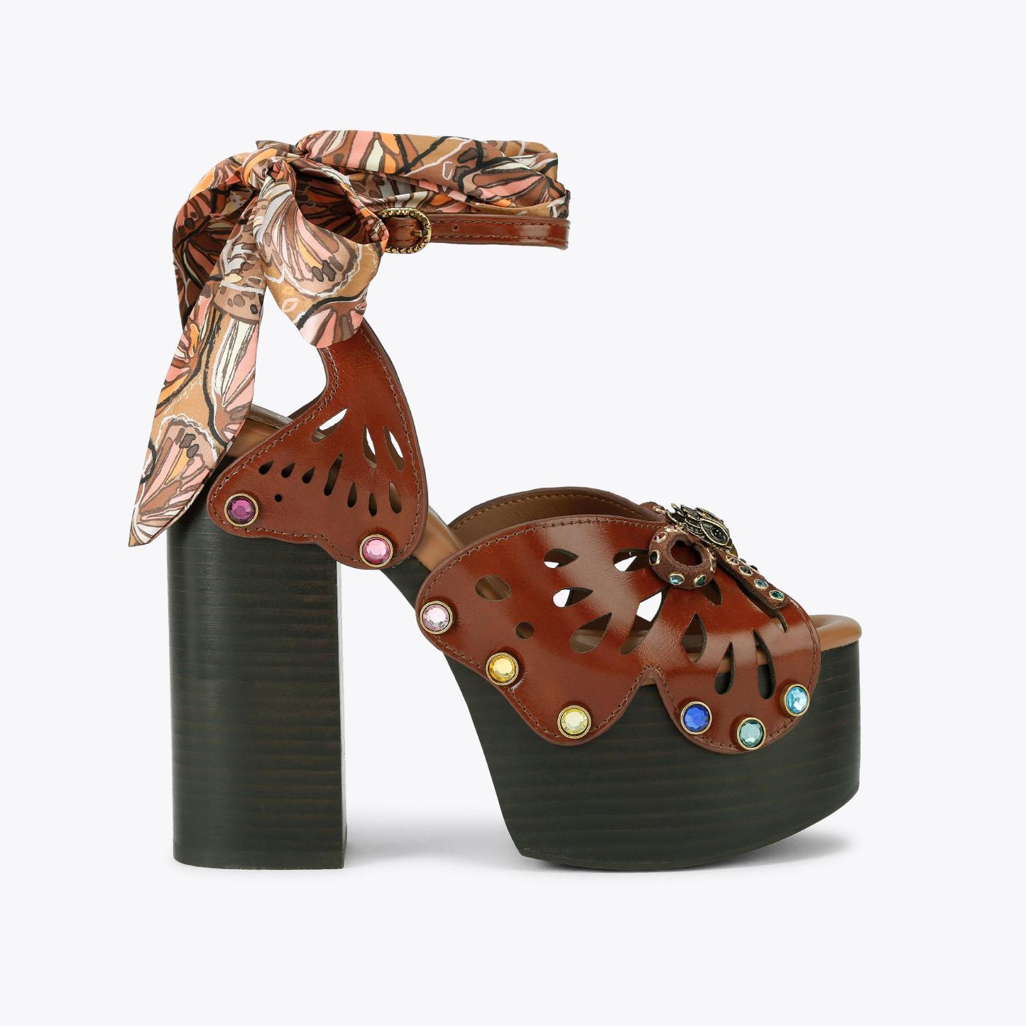 Kurt Geiger London Butterfly Platform Heel - Brown