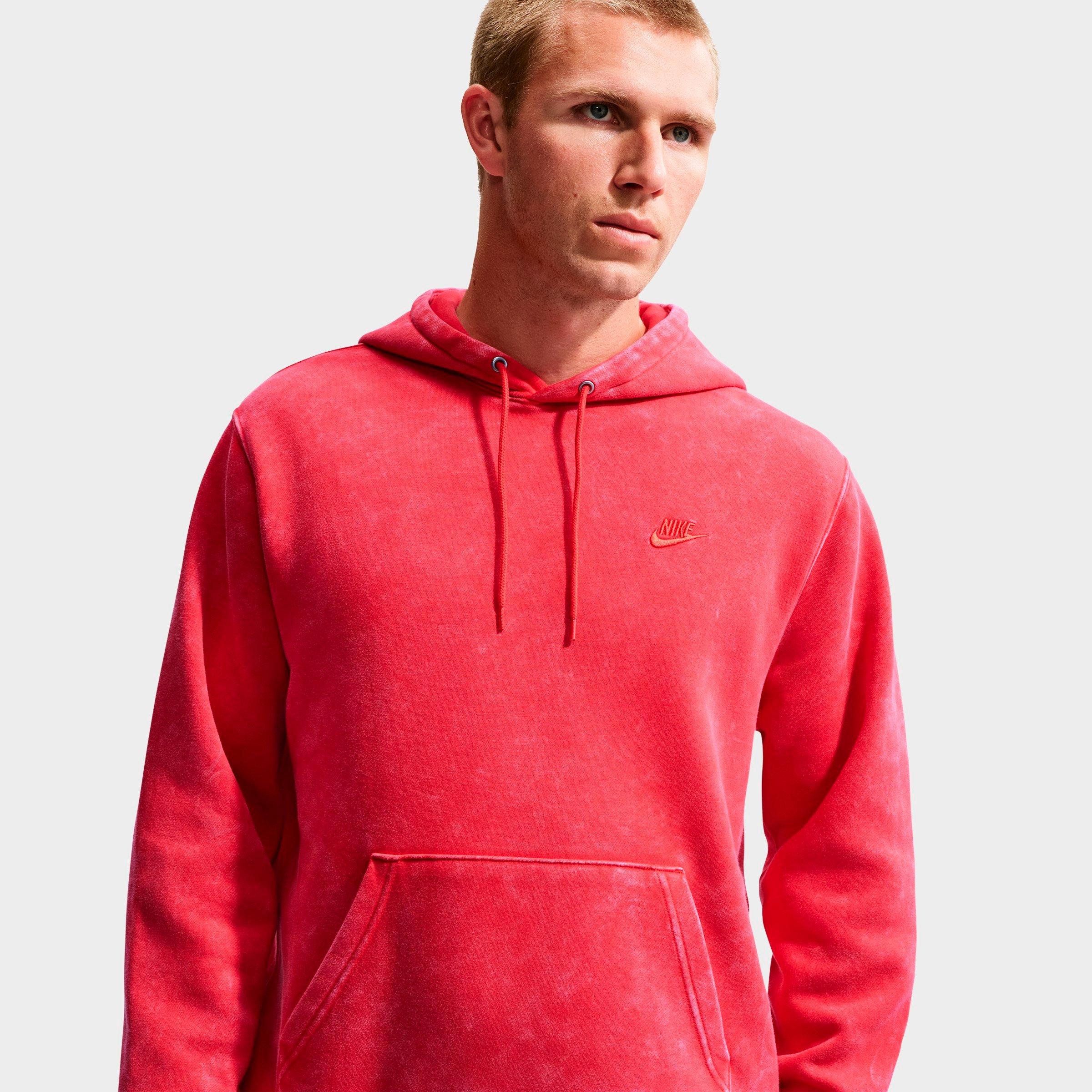 Men's Nithtke Sportswear Club Washed Fleece Hoodie - University Red/University Red