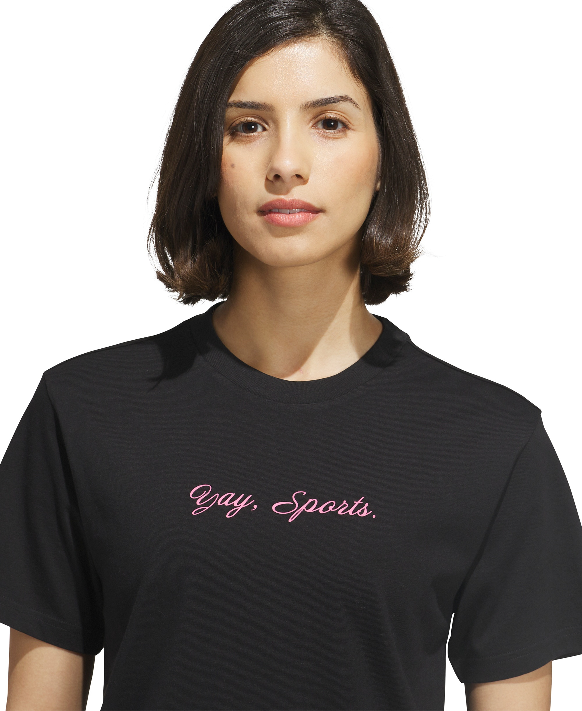 adidas Women's Sports Graphic Crewneck Cotton T-Shirt - Black