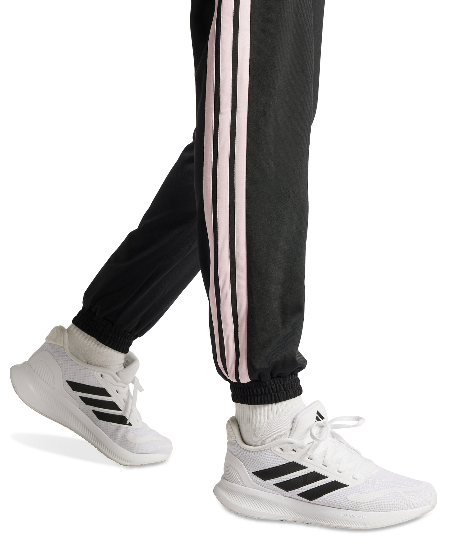 adidas Women's Tricot 3-Stripes Track Pants - Black/Clear Pink
