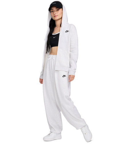 Nike Women's Sportswear Club Fleece Full-Zip Hoodie - Birch Heather/Black