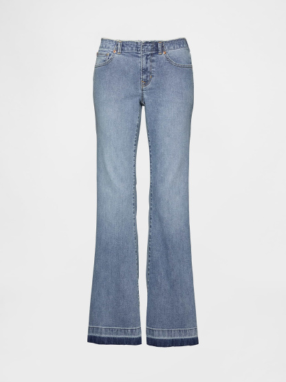 Low Rise Long & Lean Split-Hem Jeans - Light blue tint